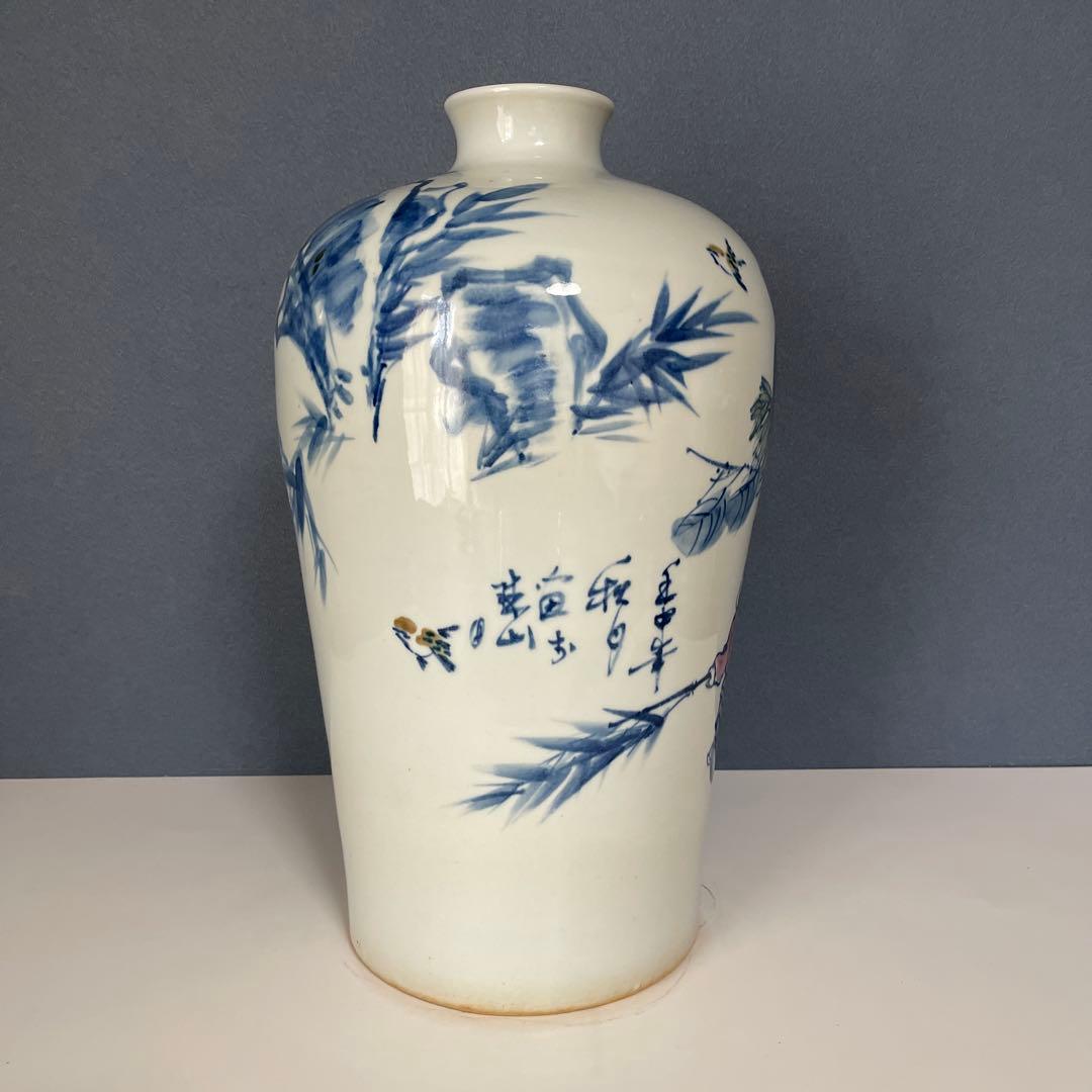 『骨董・美術』 27cmX 45cm 唐子（からこ）『青花』人物文瓶　中国