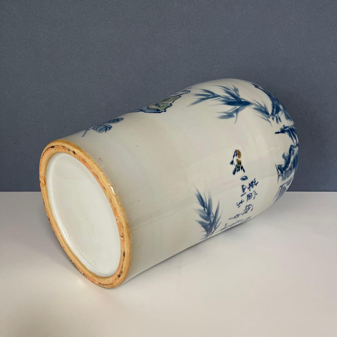 『骨董・美術』 27cmX 45cm 唐子（からこ）『青花』人物文瓶　中国