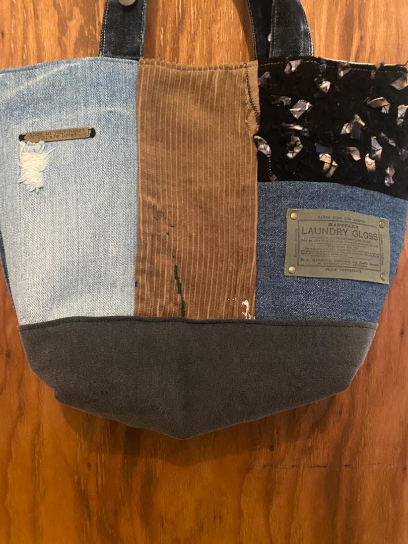 No.107　デニムリメイクトートバック　ハンドメイド