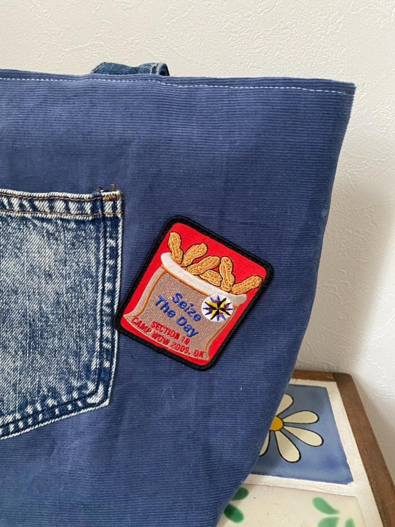 No.107　デニムリメイクトートバック　ハンドメイド