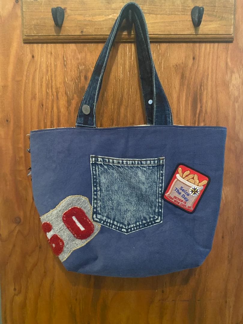 No.107　デニムリメイクトートバック　ハンドメイド