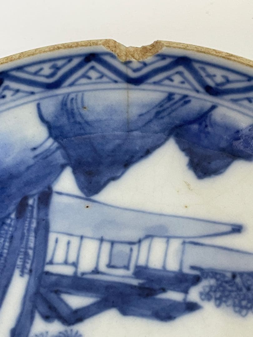 【現状品】古伊万里 染付 九谷 山水 平皿 18枚 割烹 アンティーク 懐石