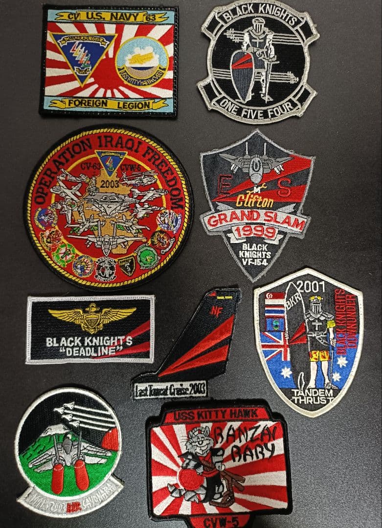 米海軍 VF-154 Blackknights トムキャット パッチセット18枚