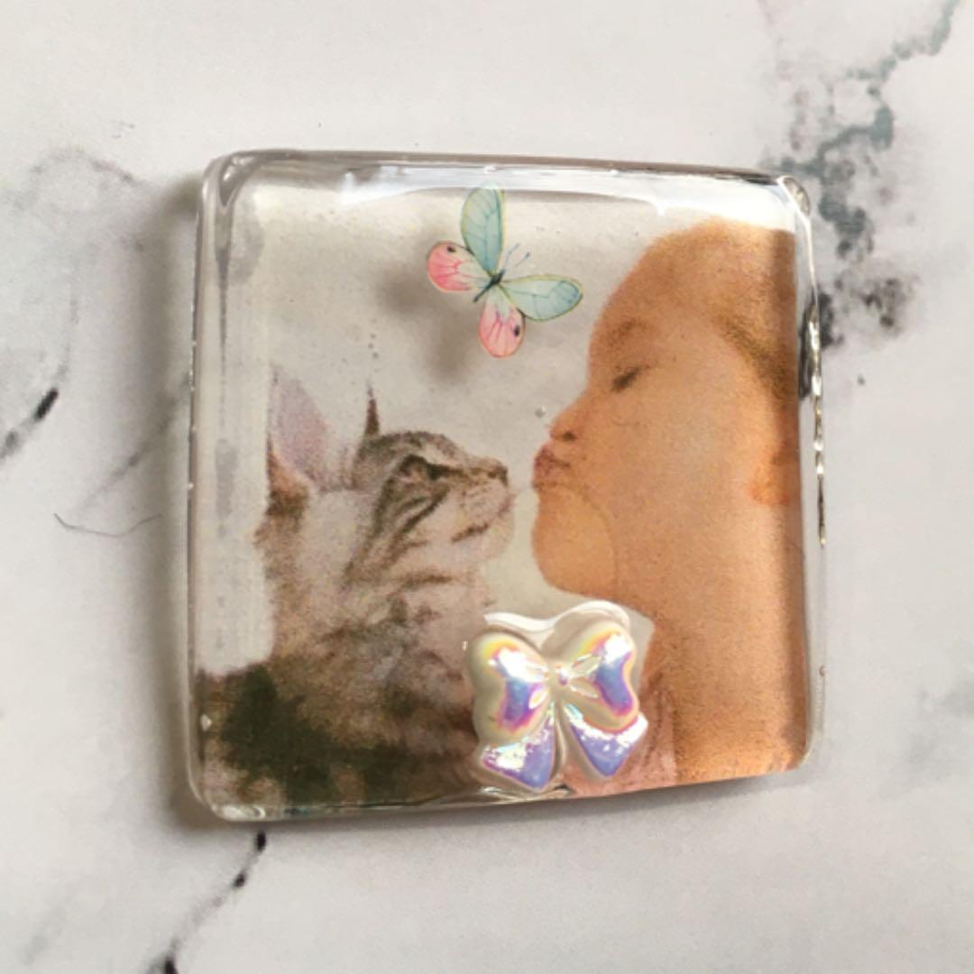 レジンヘアゴム♡1点物女の子と猫ちゃん・再販不可