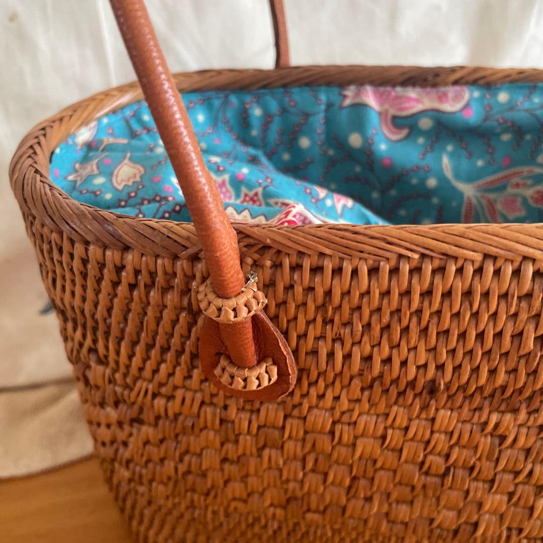 アタバック青花柄内布の巾着型