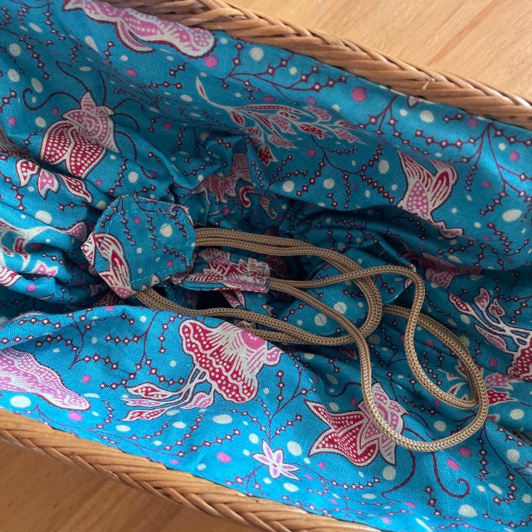 アタバック青花柄内布の巾着型