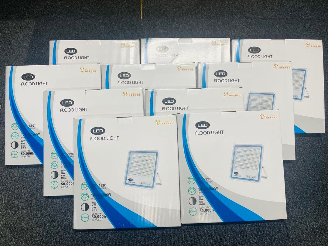 極薄型 LED 200W 10個セット昼光色6000K 22000LM IP67
