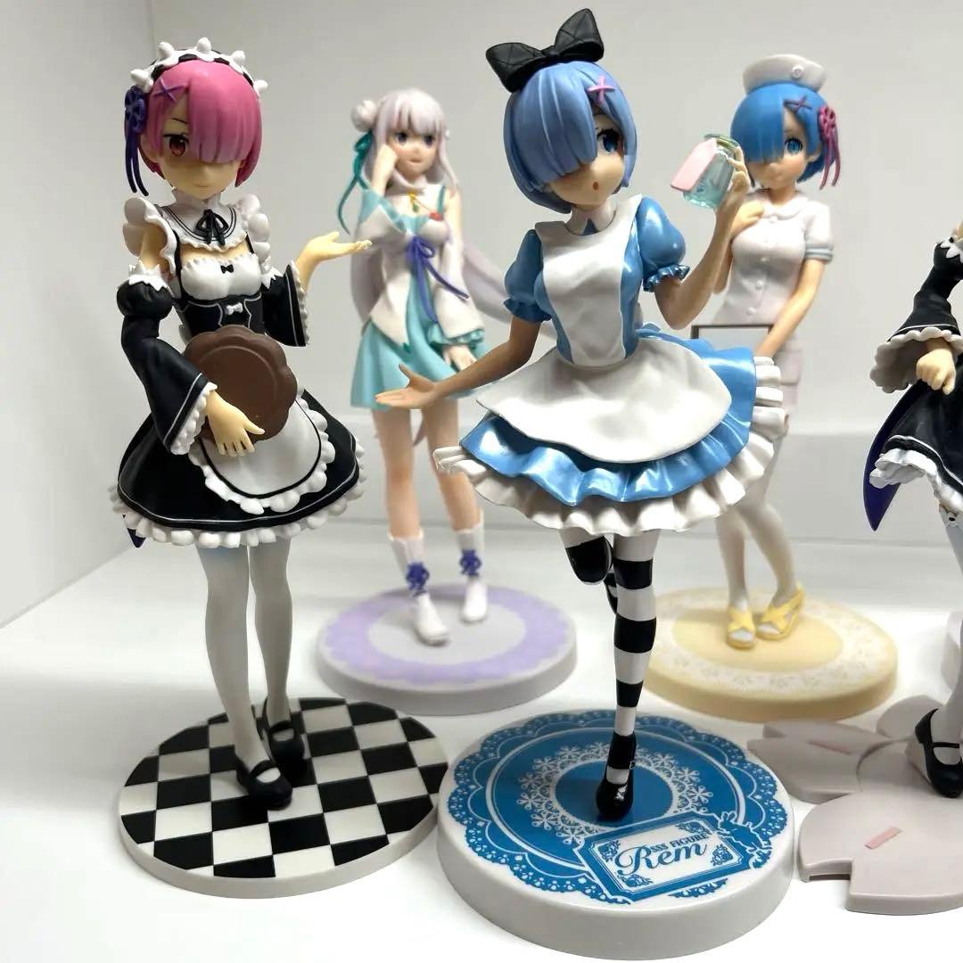 Re:ゼロ　フィギュア　7体セット　レム　ラム　エミリア　メイド　ナース　アリス