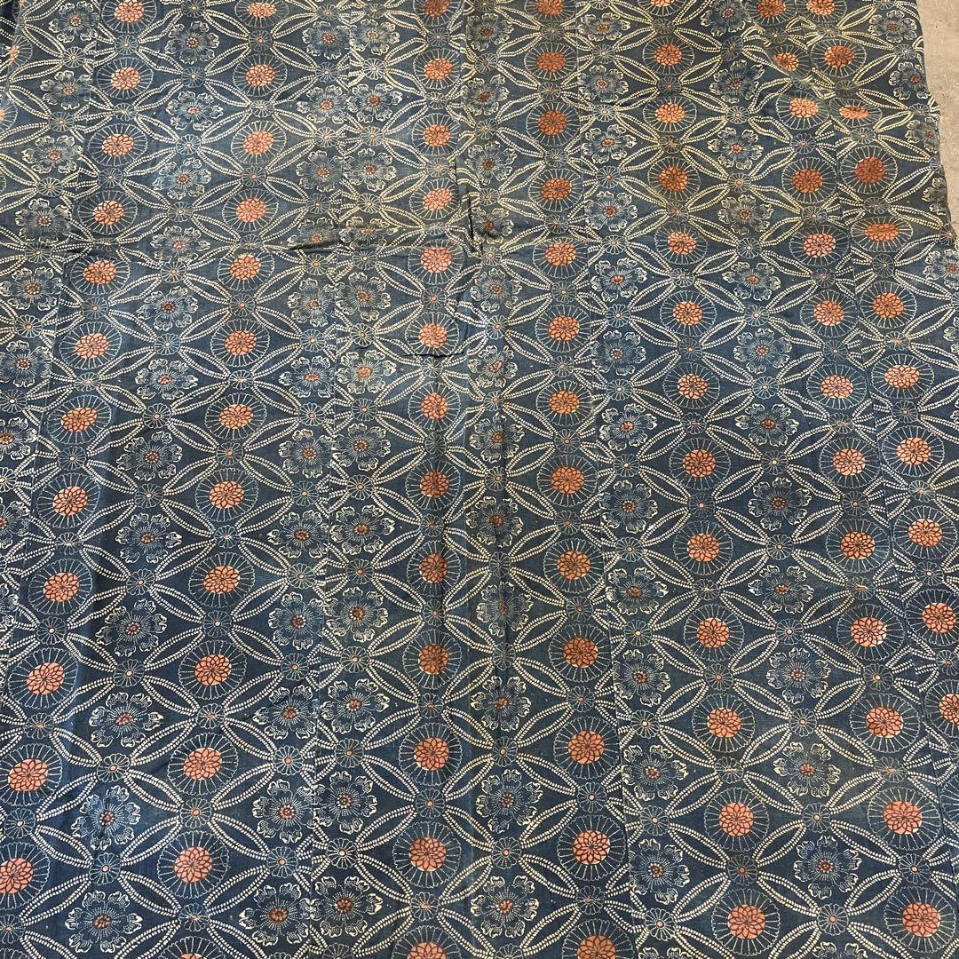 166 アンティーク　藍染　古布　布団皮　木綿