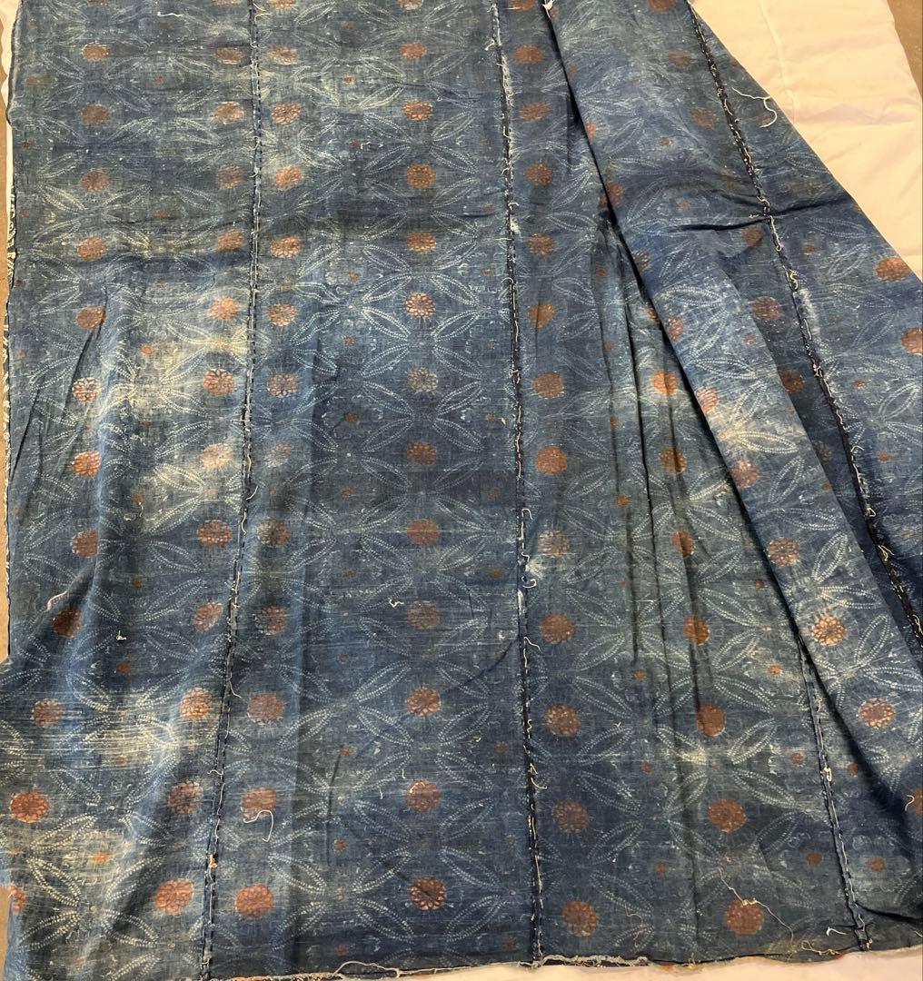 166 アンティーク　藍染　古布　布団皮　木綿