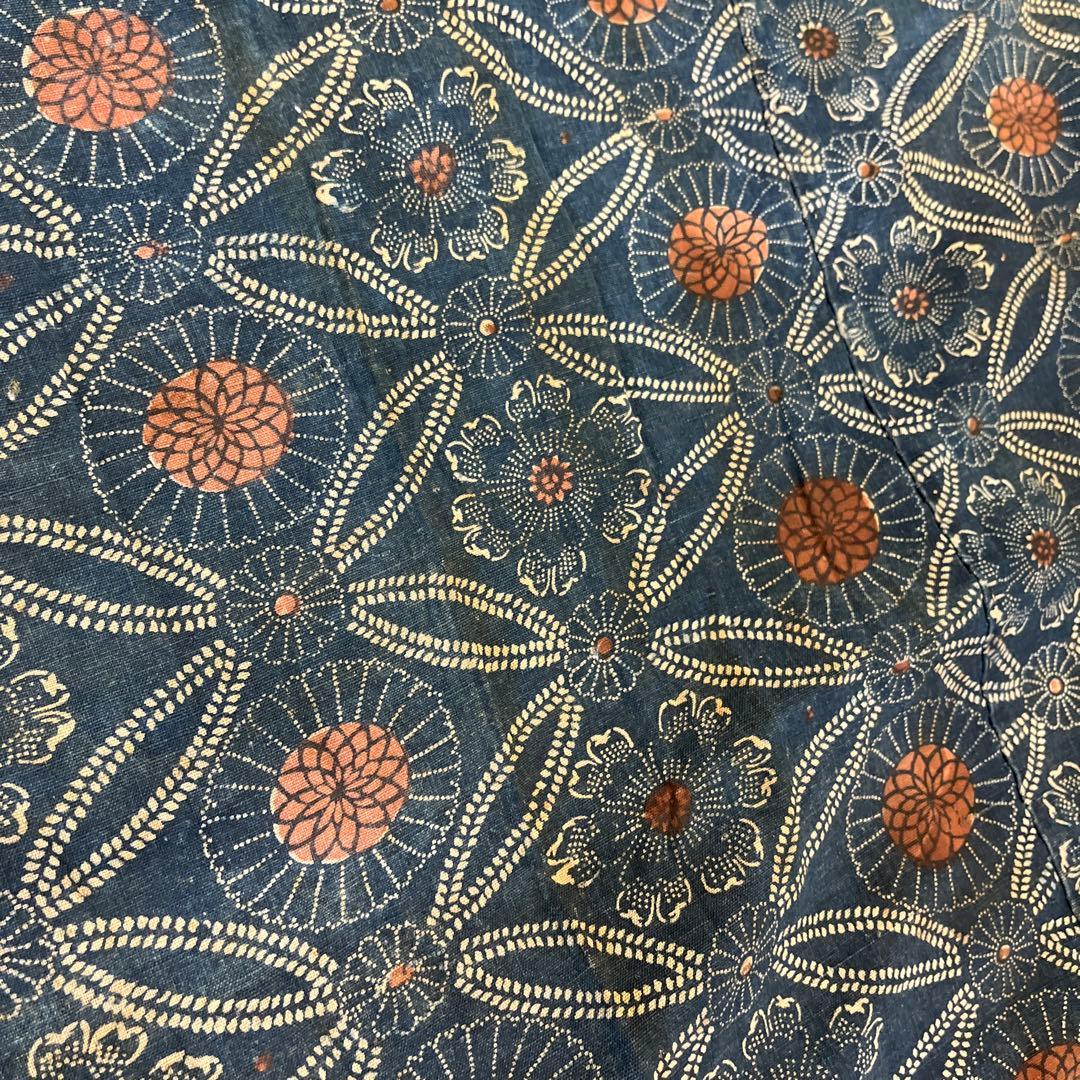 166 アンティーク　藍染　古布　布団皮　木綿