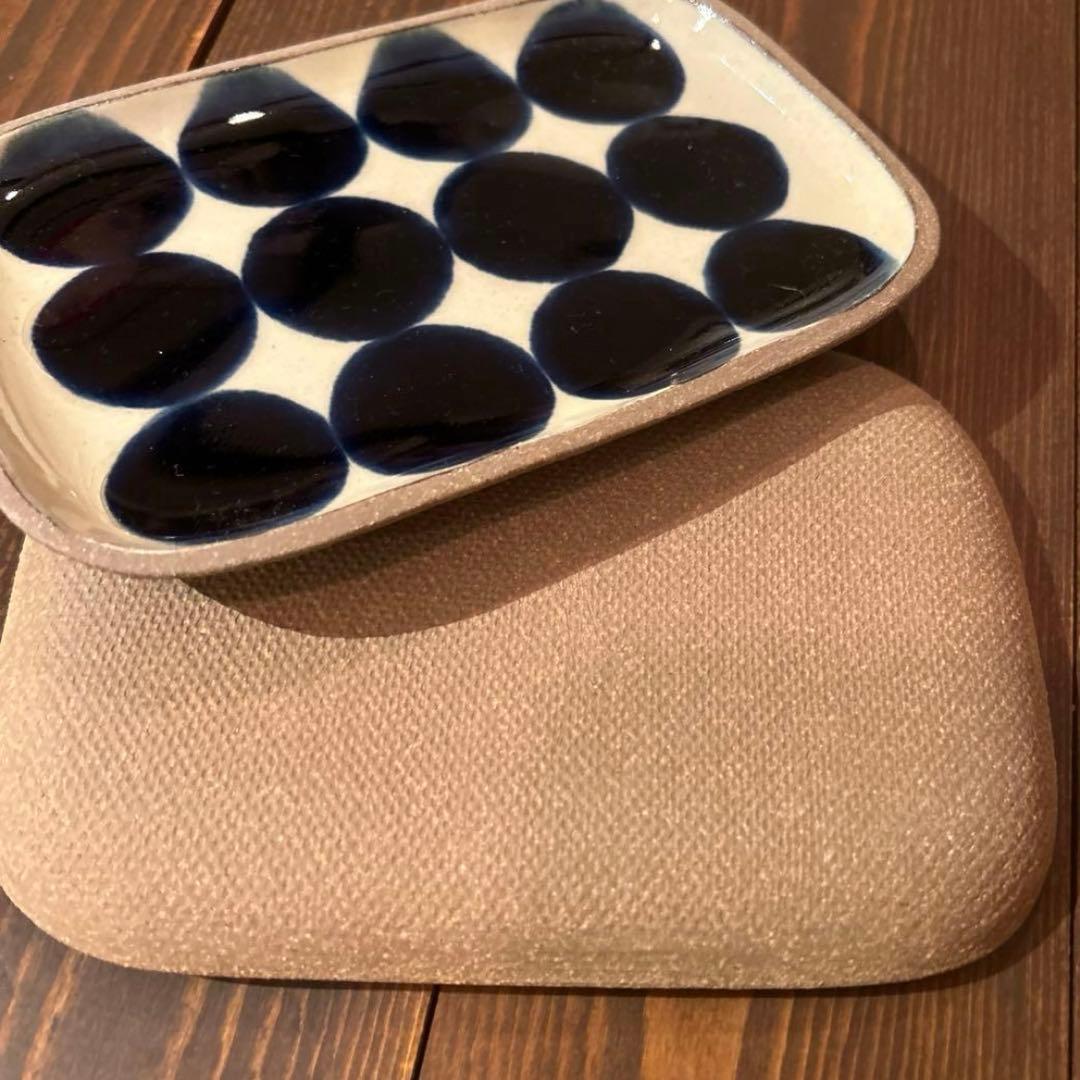 一翠窯　ドットペア皿