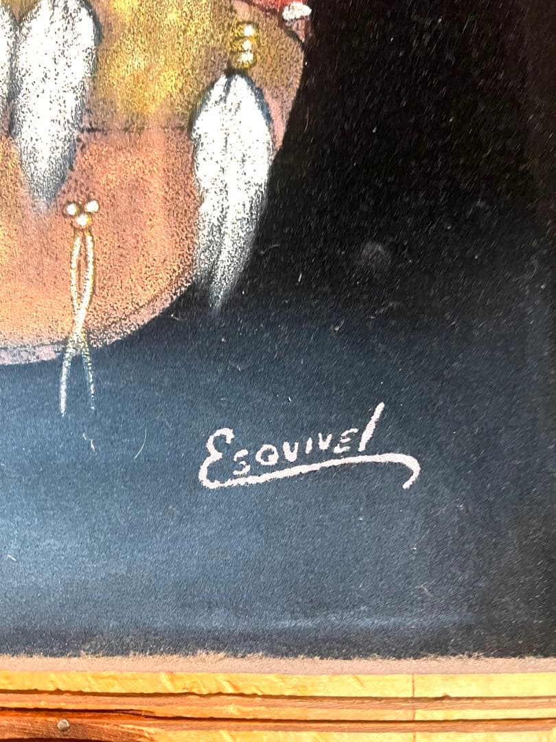 特価70s ビンテージ　ベルベットピクチャー　Esovivel ネイティブ　絵画