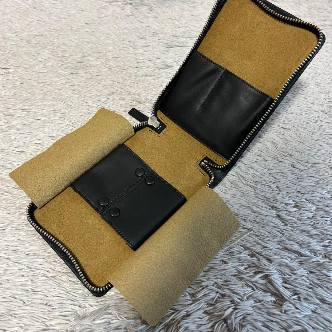 ソメスサドル　SOMES SADDLE ラウンドファスナーマルチケース　本革　黒