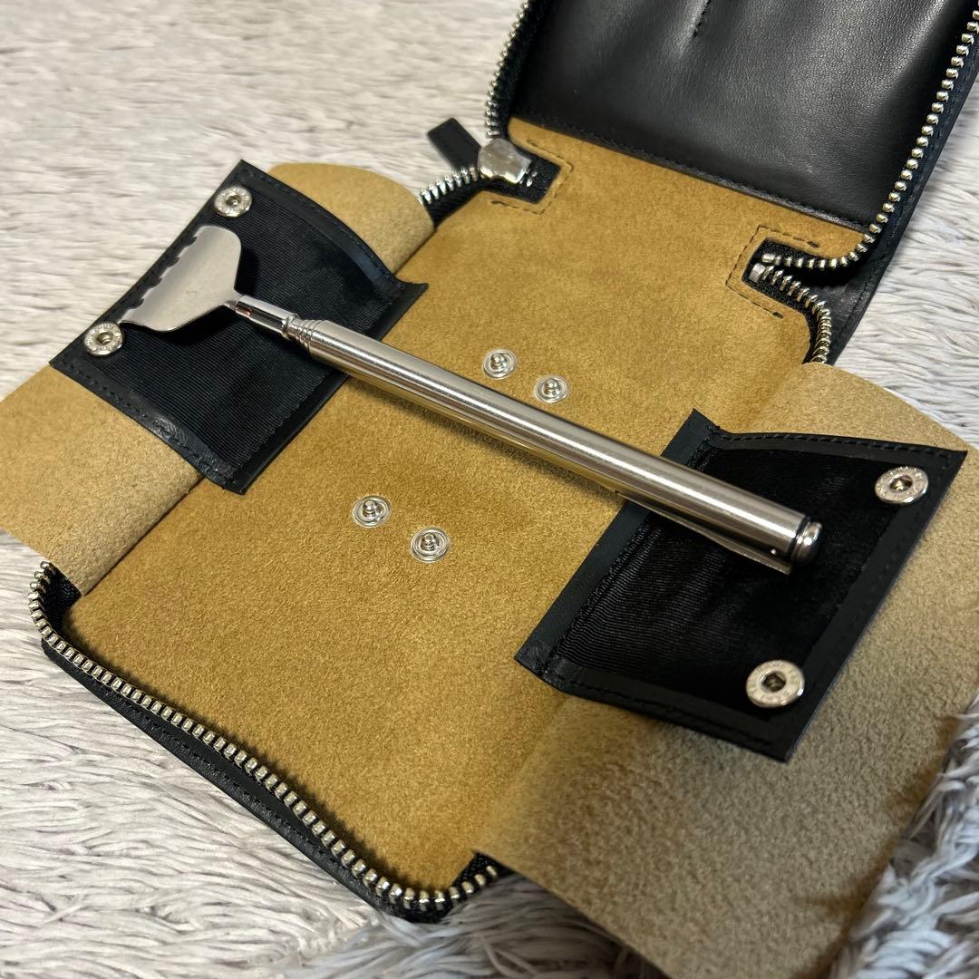 ソメスサドル　SOMES SADDLE ラウンドファスナーマルチケース　本革　黒