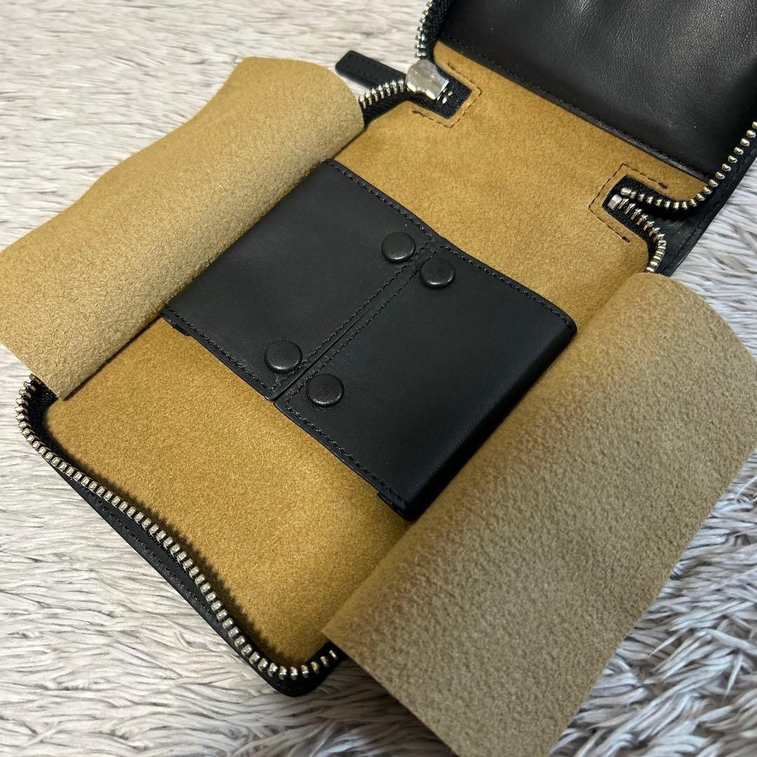 ソメスサドル　SOMES SADDLE ラウンドファスナーマルチケース　本革　黒