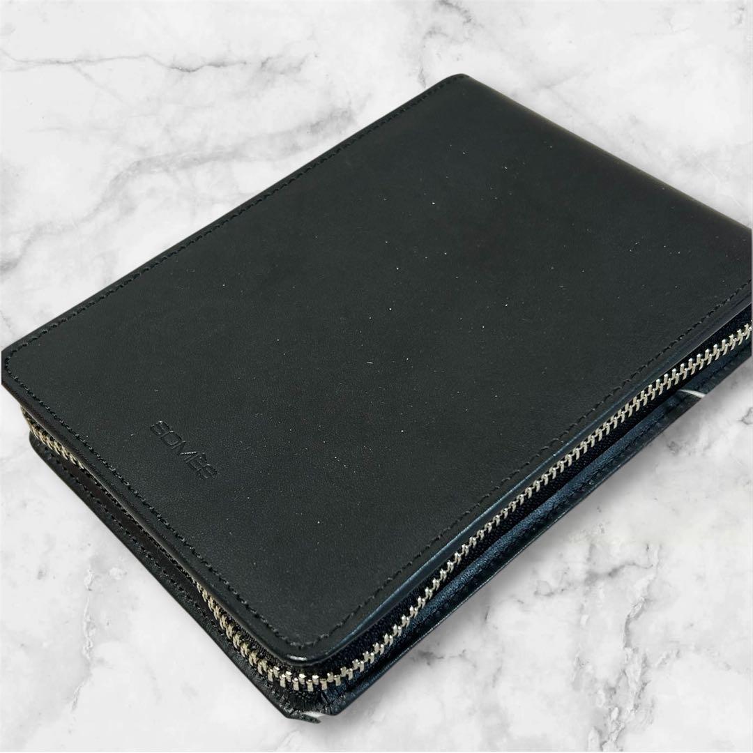 ソメスサドル　SOMES SADDLE ラウンドファスナーマルチケース　本革　黒