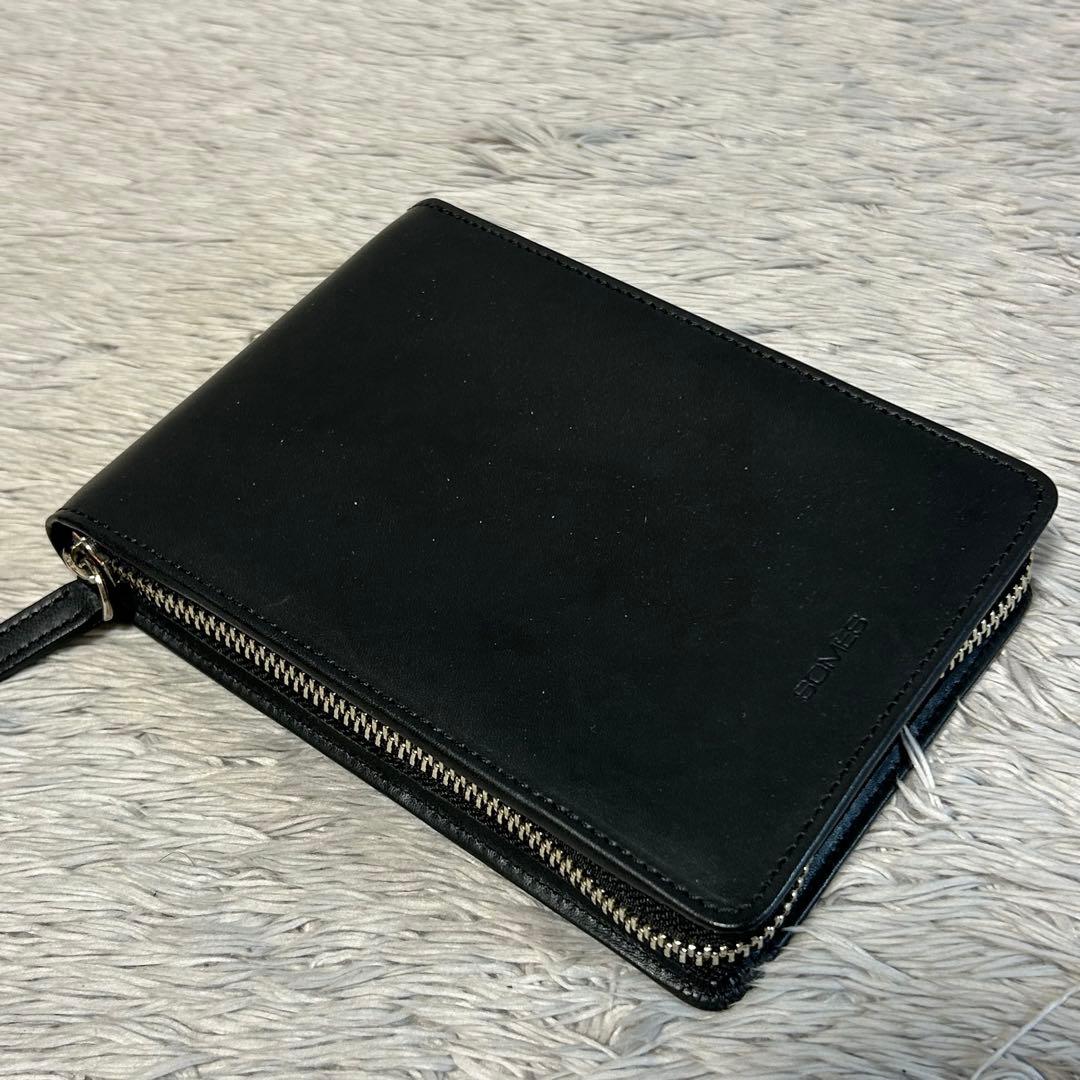 ソメスサドル　SOMES SADDLE ラウンドファスナーマルチケース　本革　黒