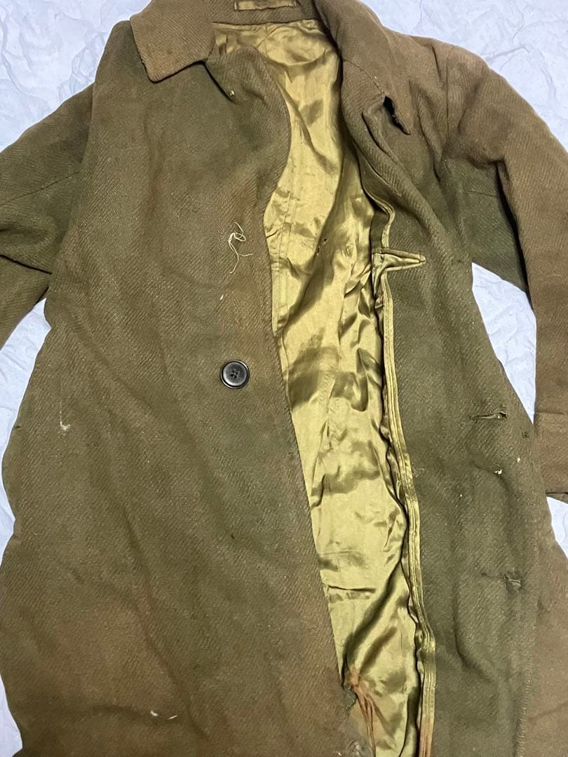 日本陸軍将校私物外套　九八式外套　国民帽　ポーチセット　当時物です。