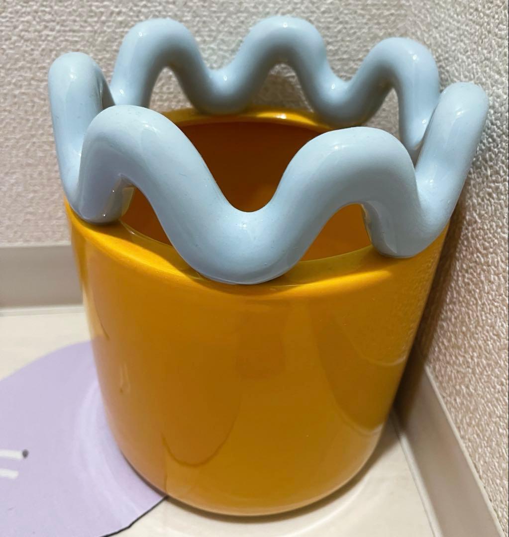 最終お値下げ‼️ 陶器　オレンジ　大きいサイズ　カワイイ　デザイン　鉢　カバー