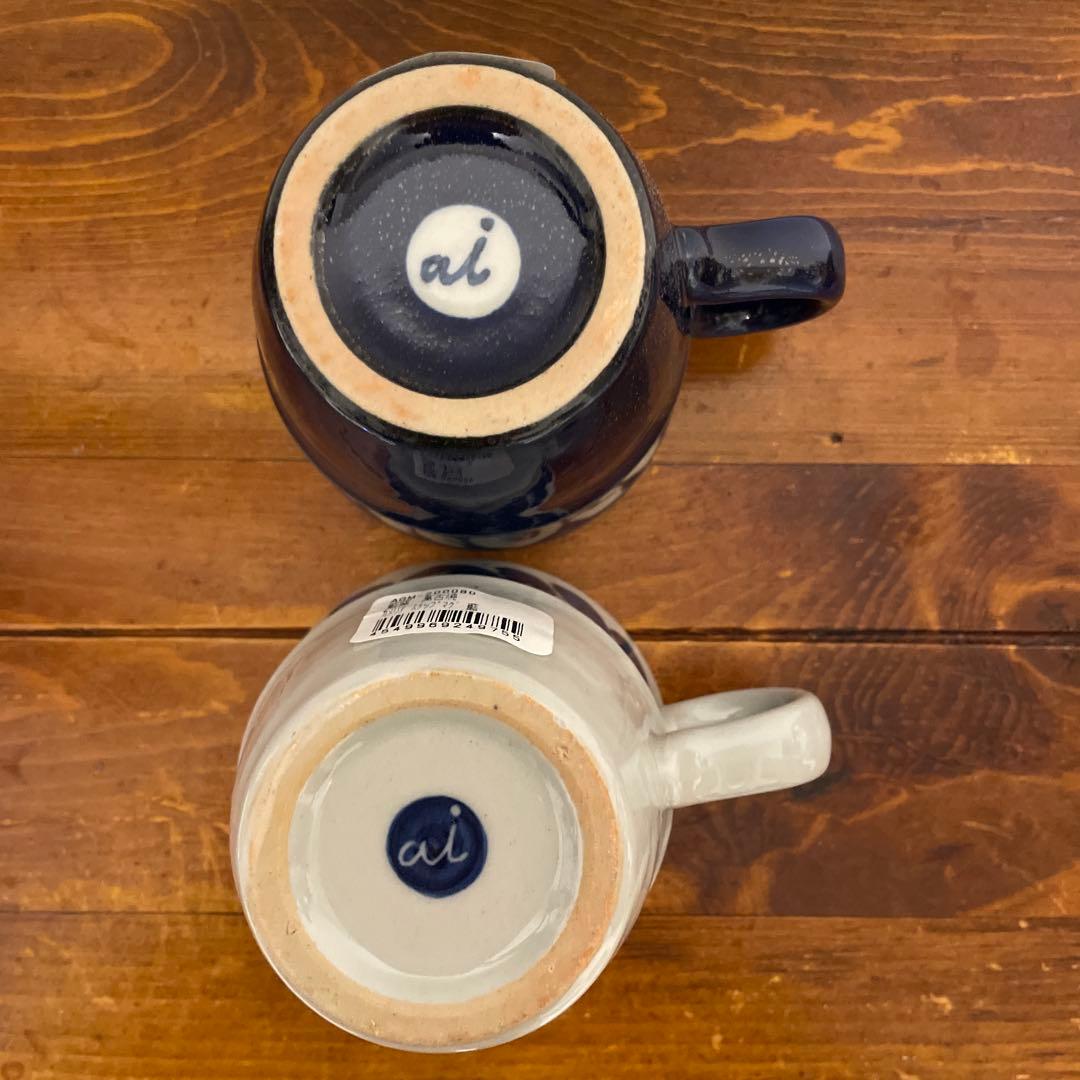 【限定1セット・新品】萬古焼 藍窯 カメリア モーニングプレート・ステップマグ