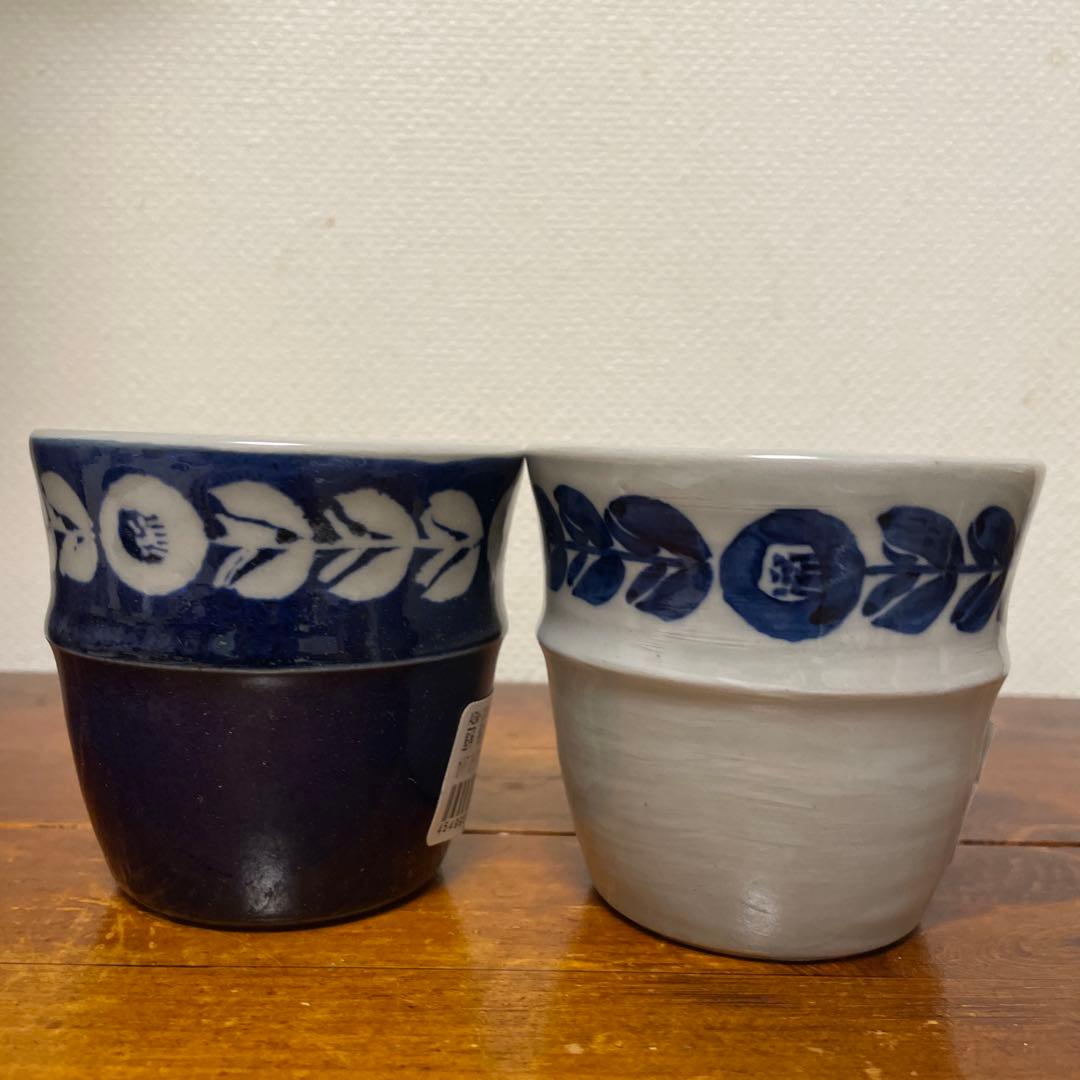 【限定1セット・新品】萬古焼 藍窯 カメリア モーニングプレート・ステップマグ