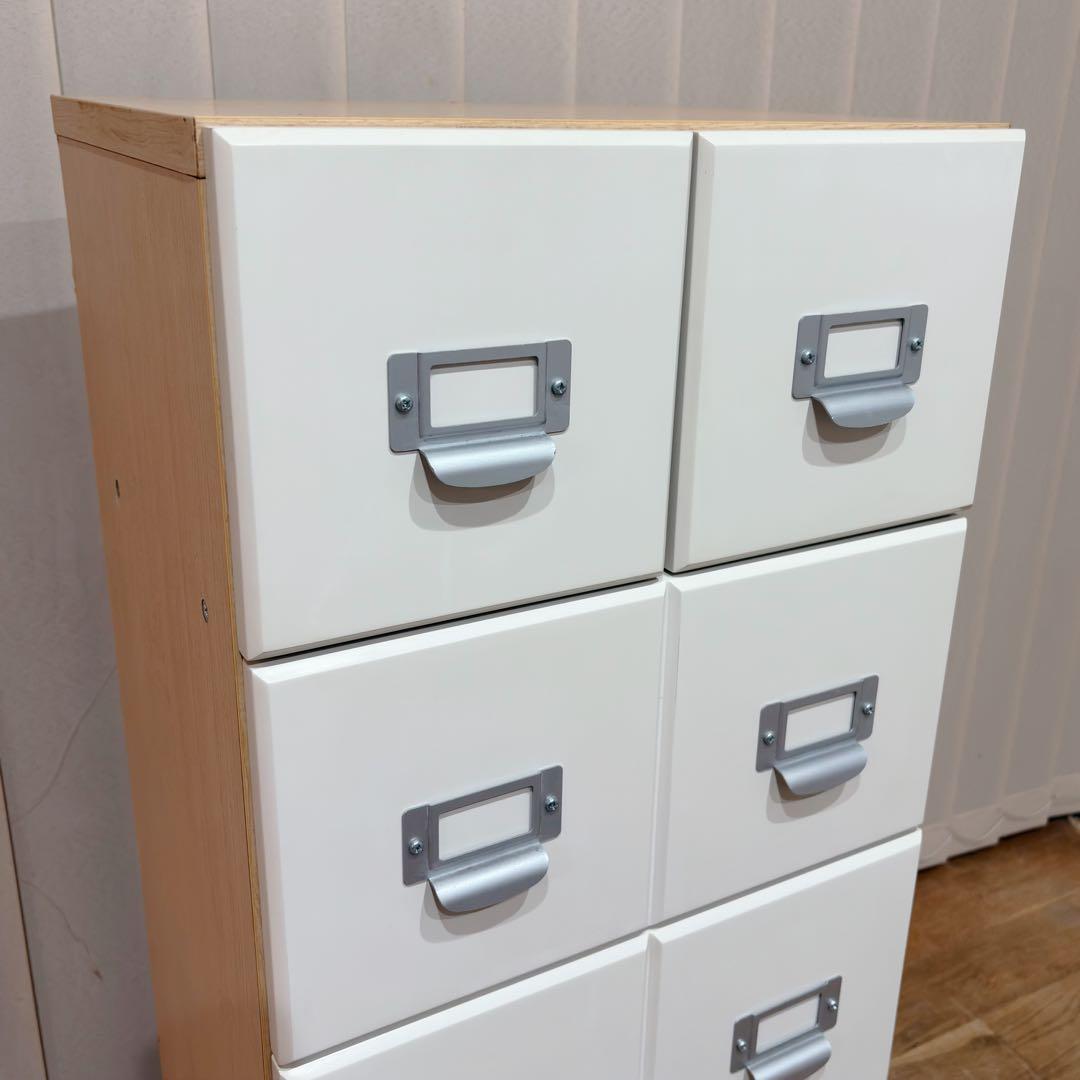 TAIYO 日本製 チェスト 4段 ホワイト レトロ 棚 スリム キャビネット