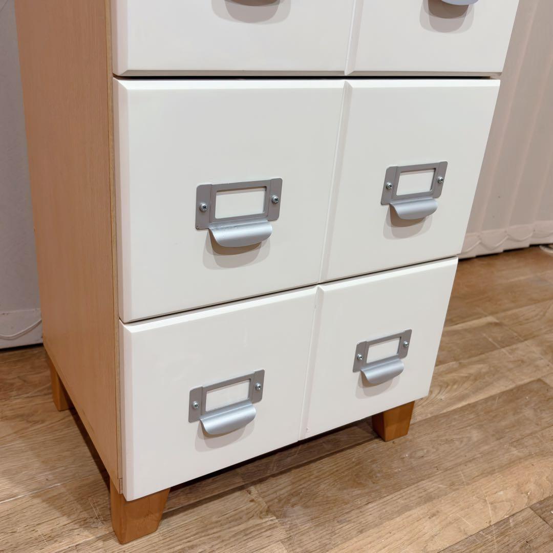 TAIYO 日本製 チェスト 4段 ホワイト レトロ 棚 スリム キャビネット