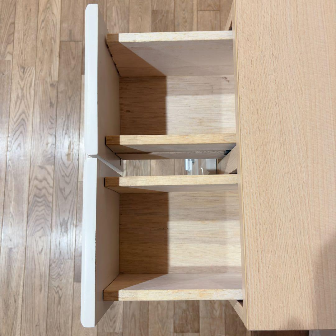 TAIYO 日本製 チェスト 4段 ホワイト レトロ 棚 スリム キャビネット