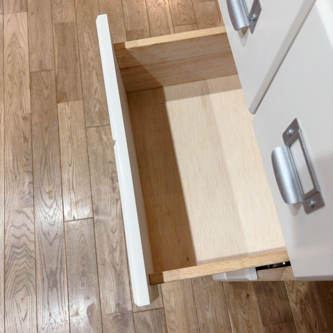 TAIYO 日本製 チェスト 4段 ホワイト レトロ 棚 スリム キャビネット