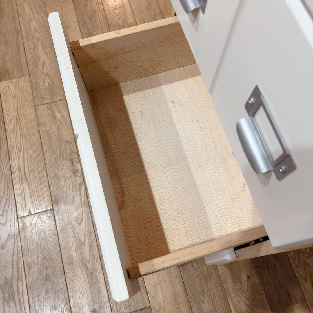 TAIYO 日本製 チェスト 4段 ホワイト レトロ 棚 スリム キャビネット