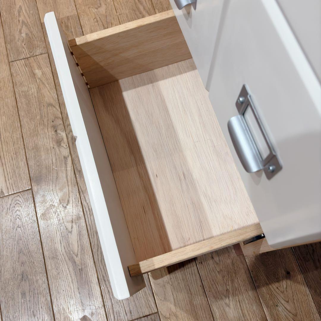 TAIYO 日本製 チェスト 4段 ホワイト レトロ 棚 スリム キャビネット