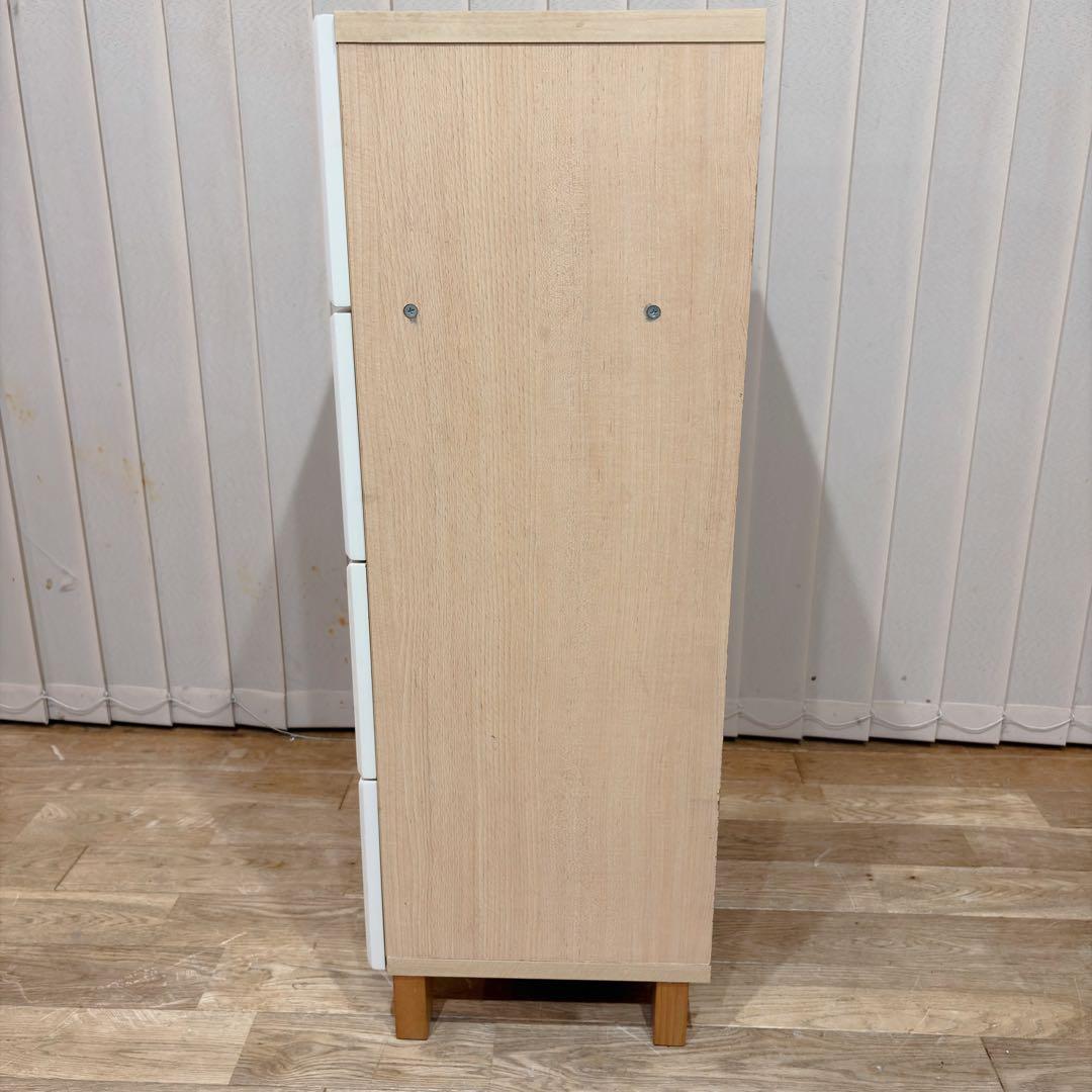 TAIYO 日本製 チェスト 4段 ホワイト レトロ 棚 スリム キャビネット