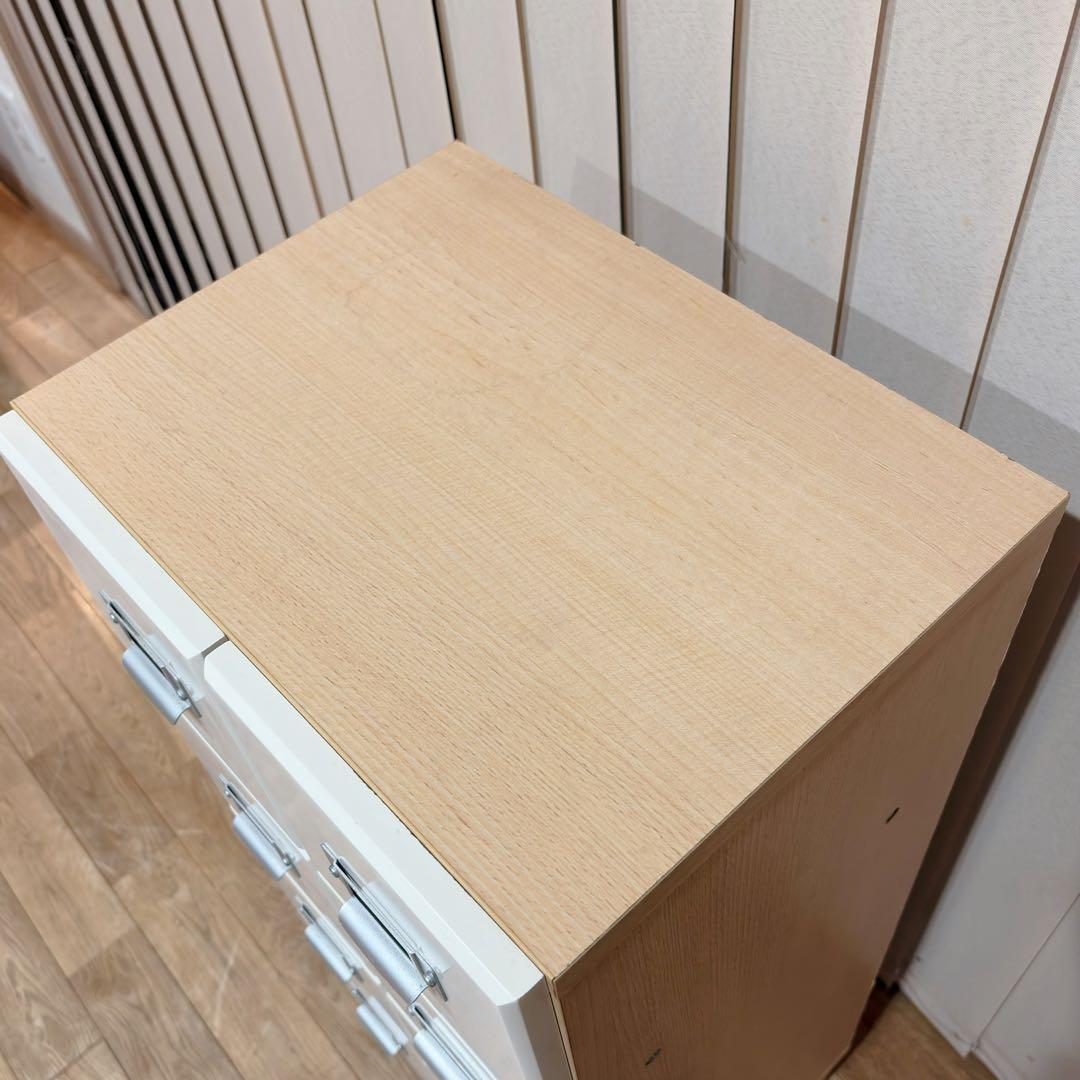 TAIYO 日本製 チェスト 4段 ホワイト レトロ 棚 スリム キャビネット