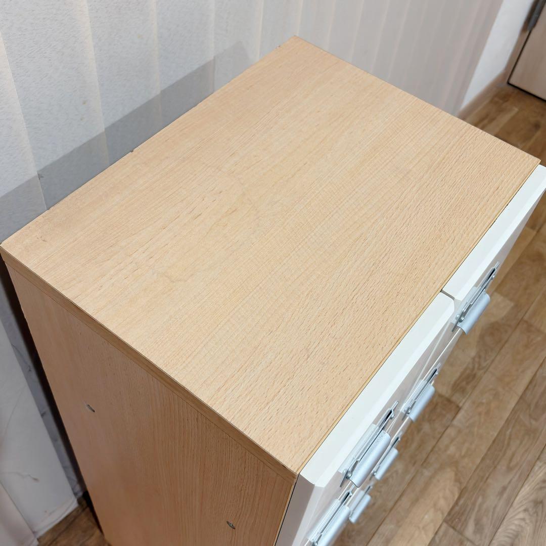 TAIYO 日本製 チェスト 4段 ホワイト レトロ 棚 スリム キャビネット