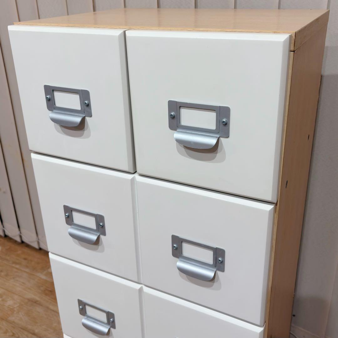 TAIYO 日本製 チェスト 4段 ホワイト レトロ 棚 スリム キャビネット