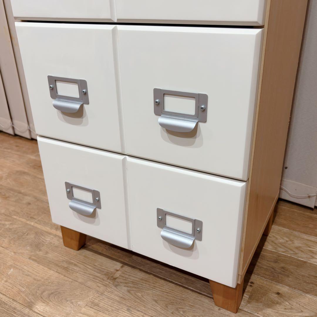 TAIYO 日本製 チェスト 4段 ホワイト レトロ 棚 スリム キャビネット