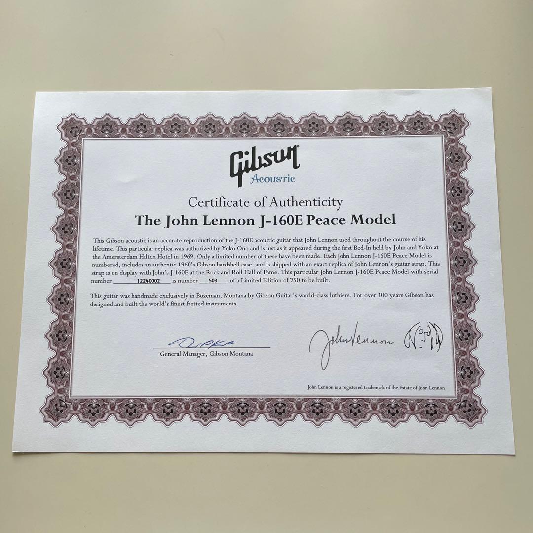 ギター Gibson John Lennon J-160E Peace Model