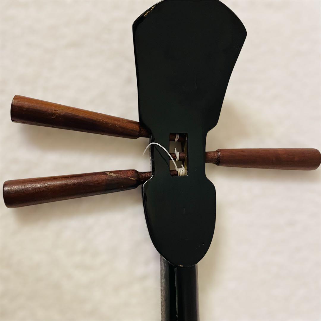 【美品】沖縄三線 人工皮革 蛇柄 胴巻き カラクイ全木　初心者向け