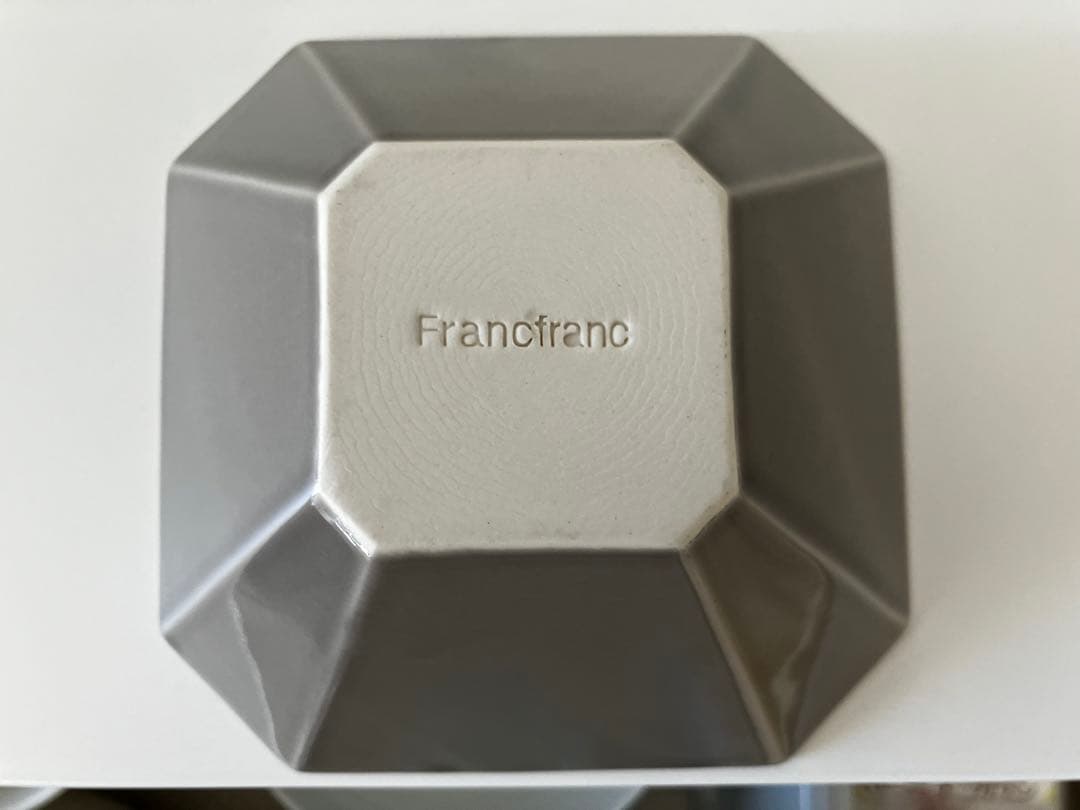 Francfranc フランフラン　グレー 八角形 陶器ボウル　小鉢　食洗機◯