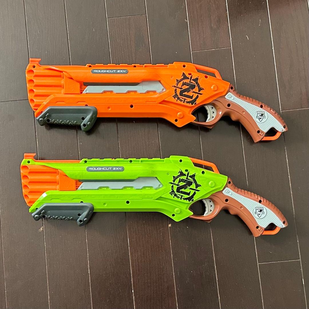 ナーフ ゾンビストライク ラフカット 2X4 オレンジ グリーン 2丁+オマケ