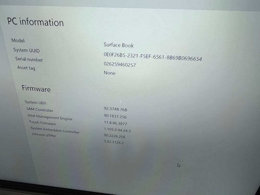 Surface Book i5 8GB/128GB/ BIOS確認 訳あり