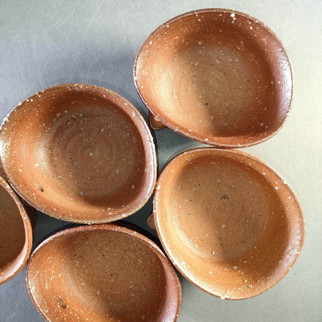 A1287-2/信楽焼/高橋楽斎/信楽変形片口向附5客/銘々皿/飾鉢/懐石道具/