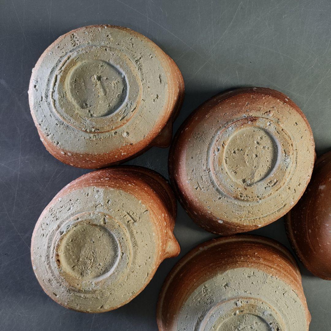 A1287-2/信楽焼/高橋楽斎/信楽変形片口向附5客/銘々皿/飾鉢/懐石道具/