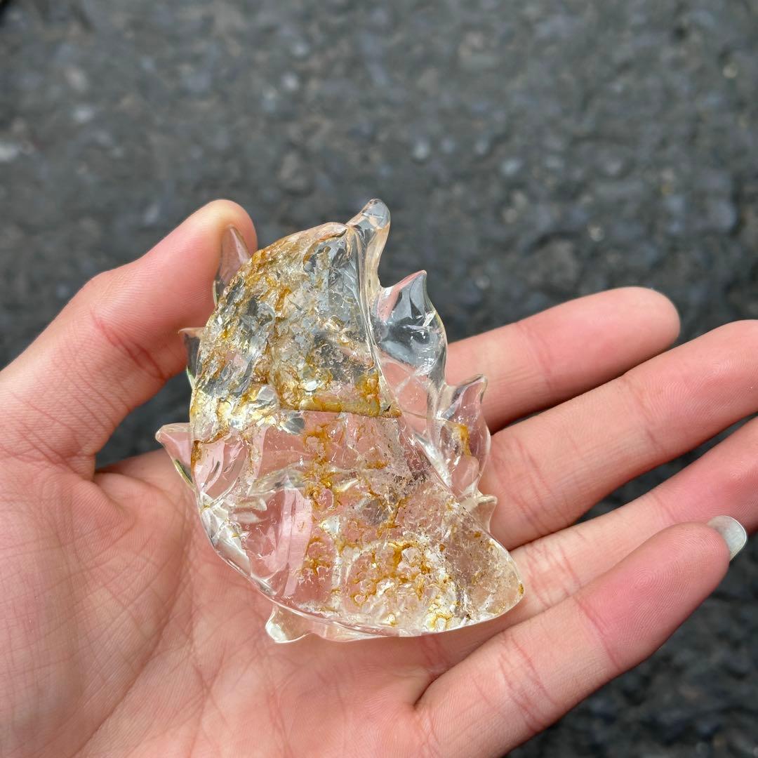 天然石マニカラン共生水晶の九尾狐　ご購入前に在庫確認必要G.857