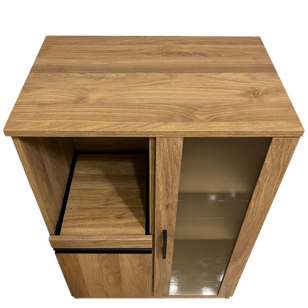 どんなお部屋とも相性のいいデザイン　ニトリ　レンジ台　ライトブラウン　幅60cm