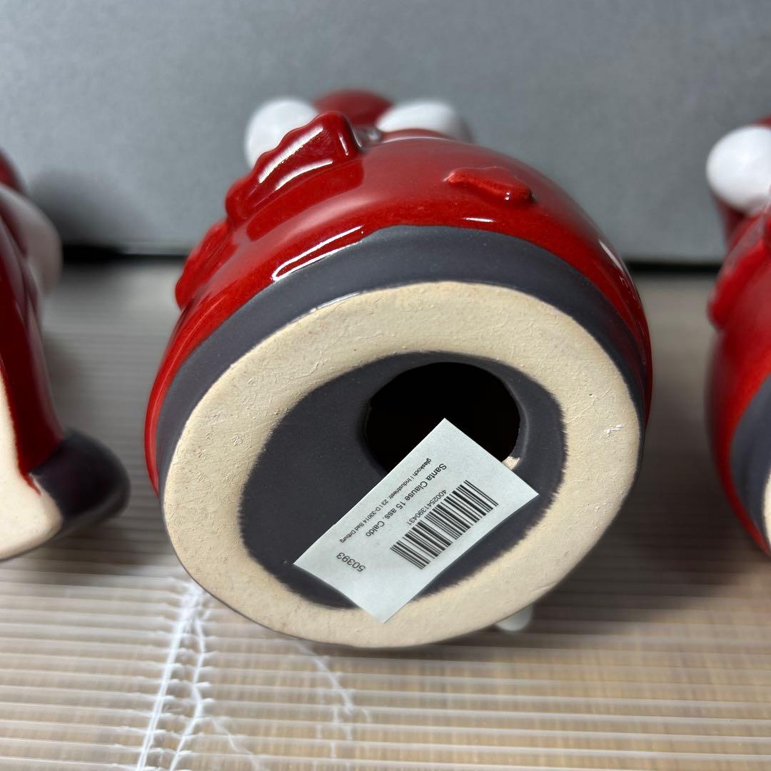 新品未使用　レオナルド　オブジェサンタクロース3体H12cm LEONARDO