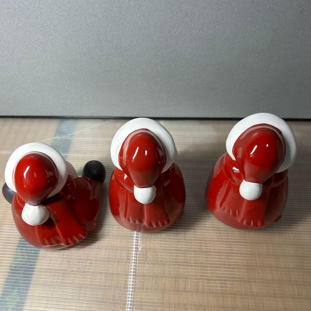 新品未使用　レオナルド　オブジェサンタクロース3体H12cm LEONARDO