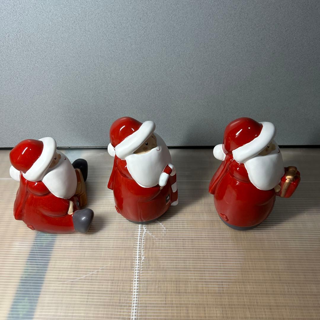 新品未使用　レオナルド　オブジェサンタクロース3体H12cm LEONARDO