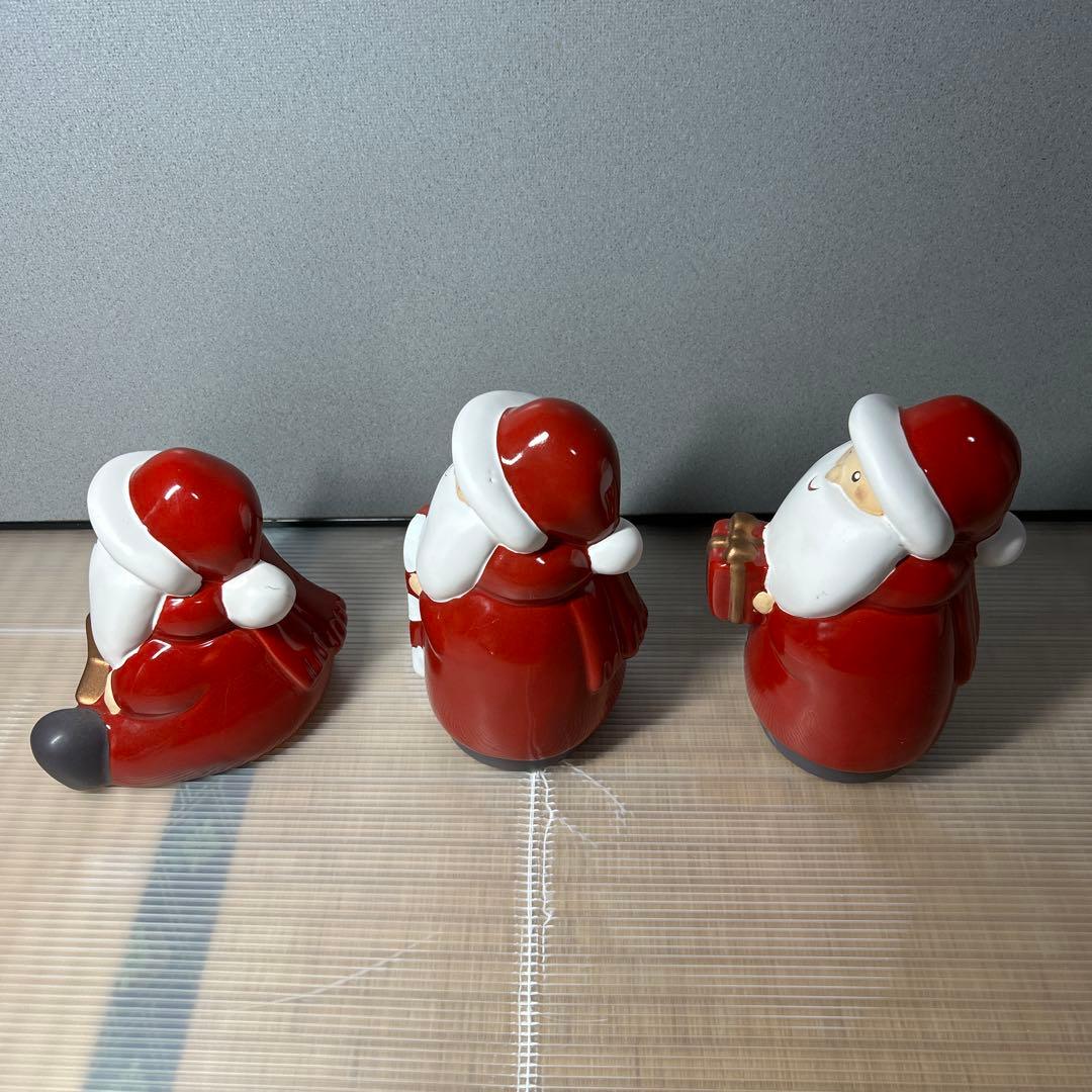 新品未使用　レオナルド　オブジェサンタクロース3体H12cm LEONARDO